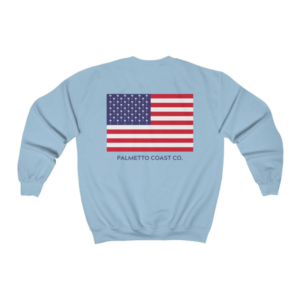 USA Palm Flag Crewneck Sweatshirt