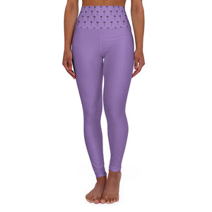 High Waisted Yoga Leggings in Purple