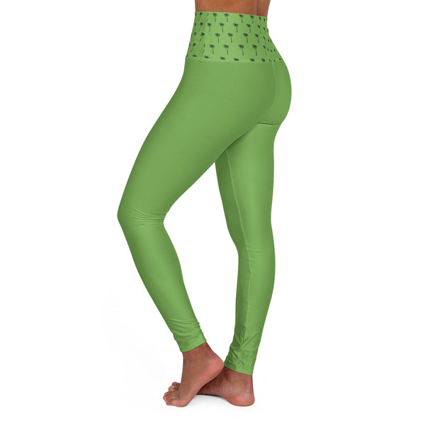 High Waisted Yoga Leggings in Green