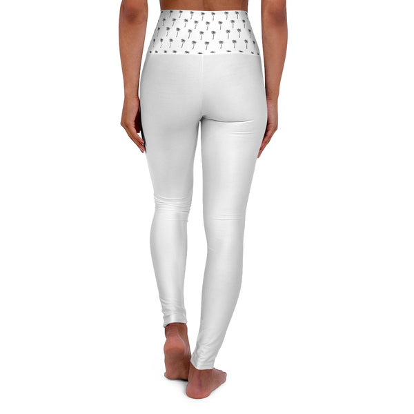 High Waisted Yoga Leggings in White