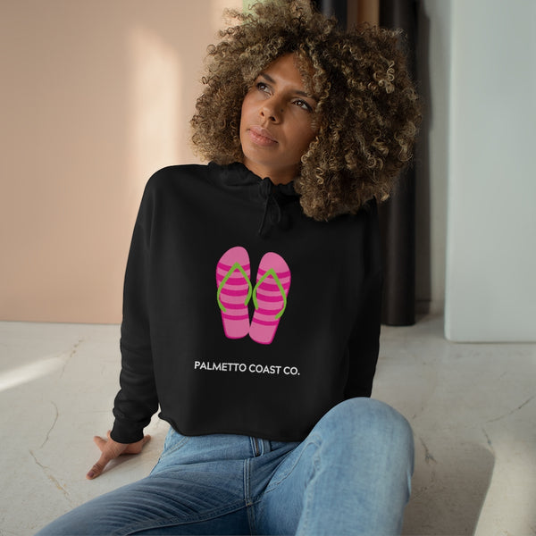 Pink Flip Flops Crop Hoodie