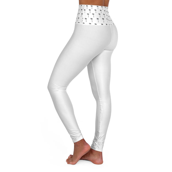 High Waisted Yoga Leggings in White