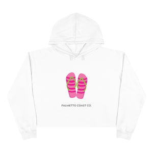 Pink Flip Flops Crop Hoodie