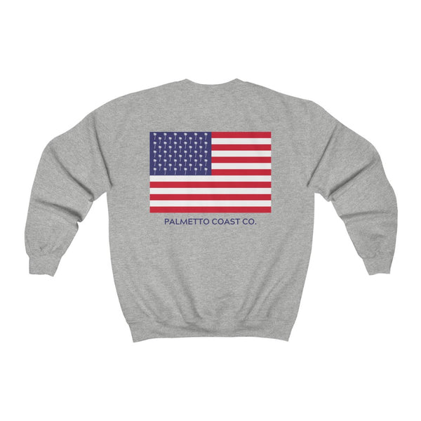 USA Palm Flag Crewneck Sweatshirt