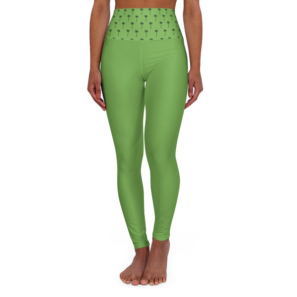 High Waisted Yoga Leggings in Green