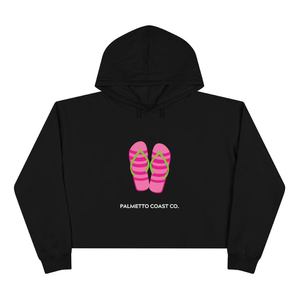 Pink Flip Flops Crop Hoodie