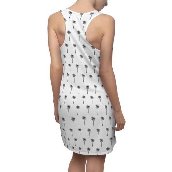 Palmetto Repeat Racerback Dress in White