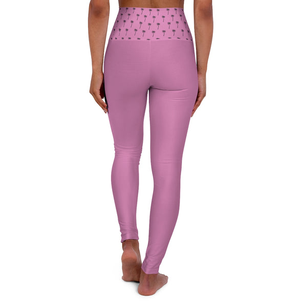 High Waisted Yoga Leggings in Pink