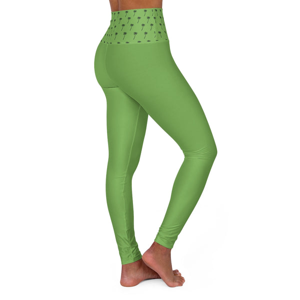 High Waisted Yoga Leggings in Green