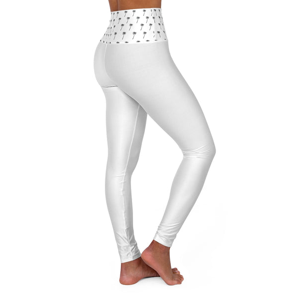 High Waisted Yoga Leggings in White