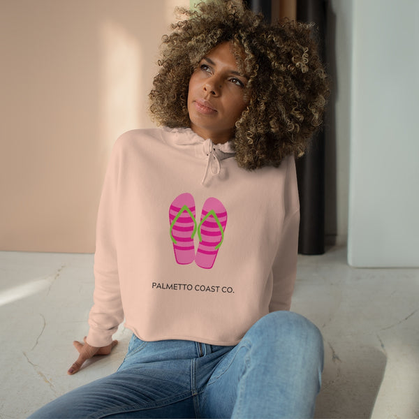 Pink Flip Flops Crop Hoodie