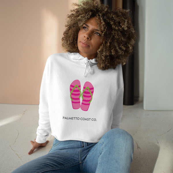 Pink Flip Flops Crop Hoodie