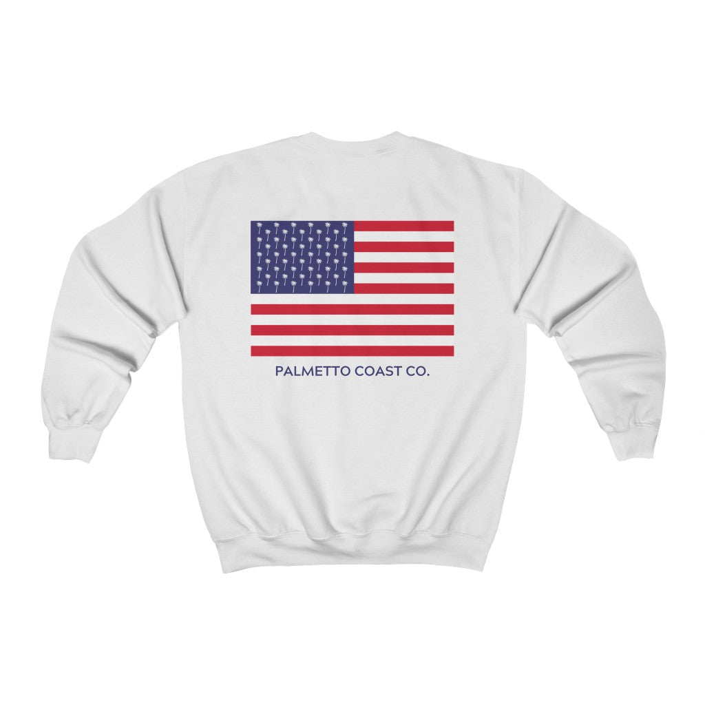 USA Palm Flag Crewneck Sweatshirt