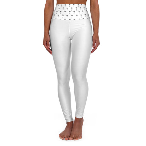 High Waisted Yoga Leggings in White